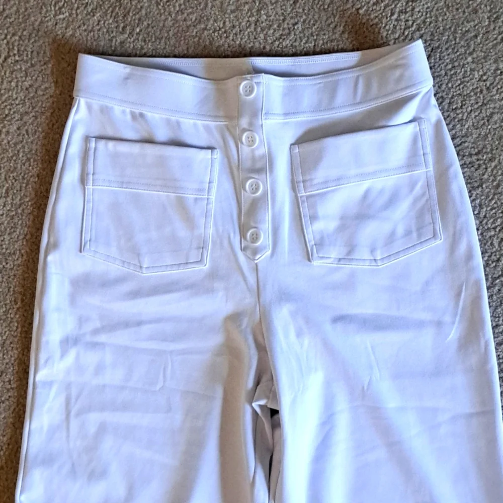 MEDIUM HALARA HIGH WAISTED BUTTON STRAIGHT LEG CASUAL PANT - Picture 5 of 8